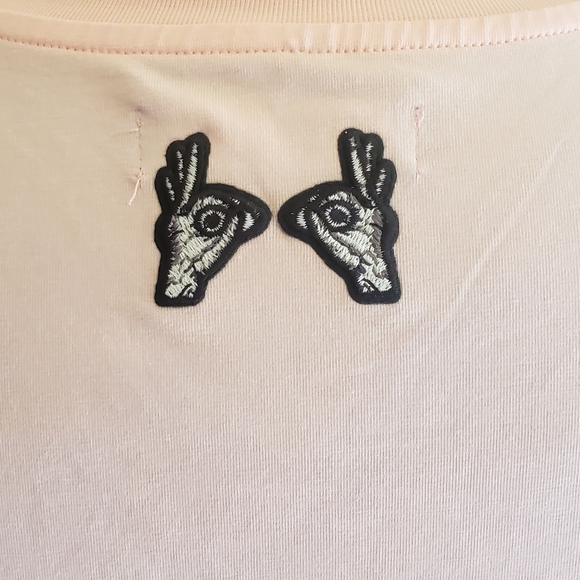 Roku Studios "Torn Dream" peachy pink XL Short Sleeve Unisex Tee. FF109 - Picture 8 of 12